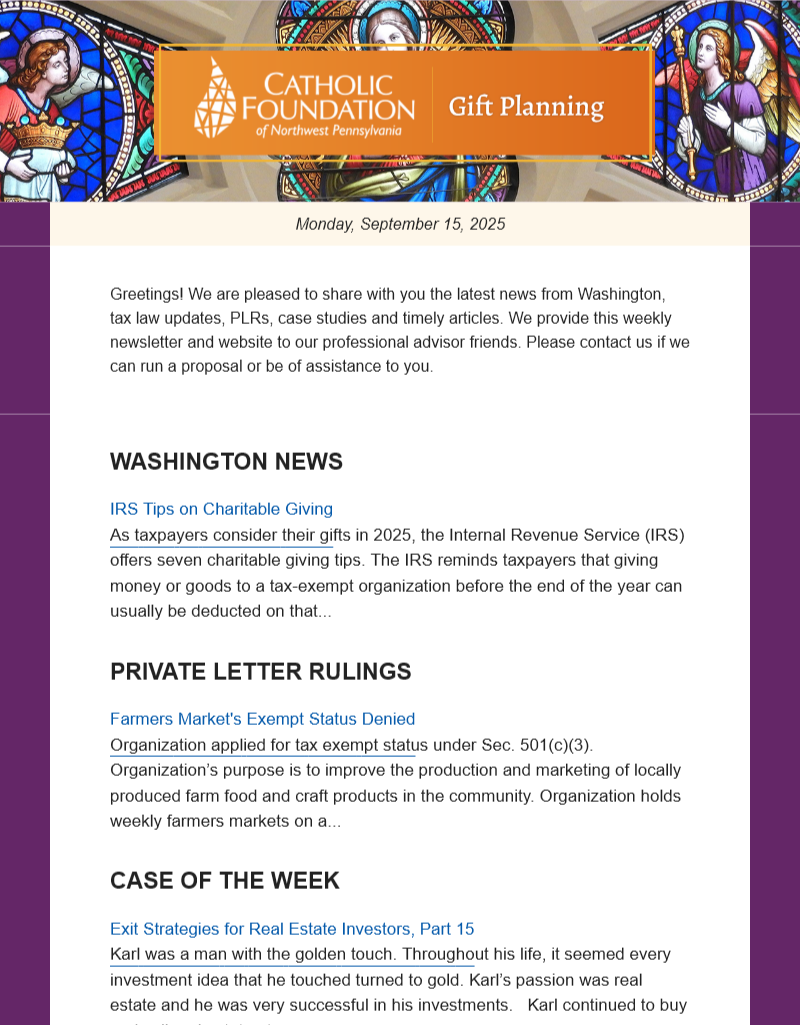 Advisor Enewsletter
